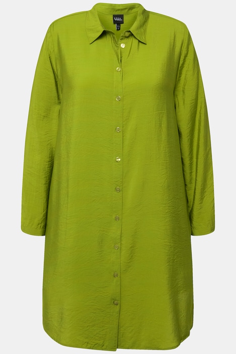 Longbluse, A-Linie, Hemdkragen, Langarm