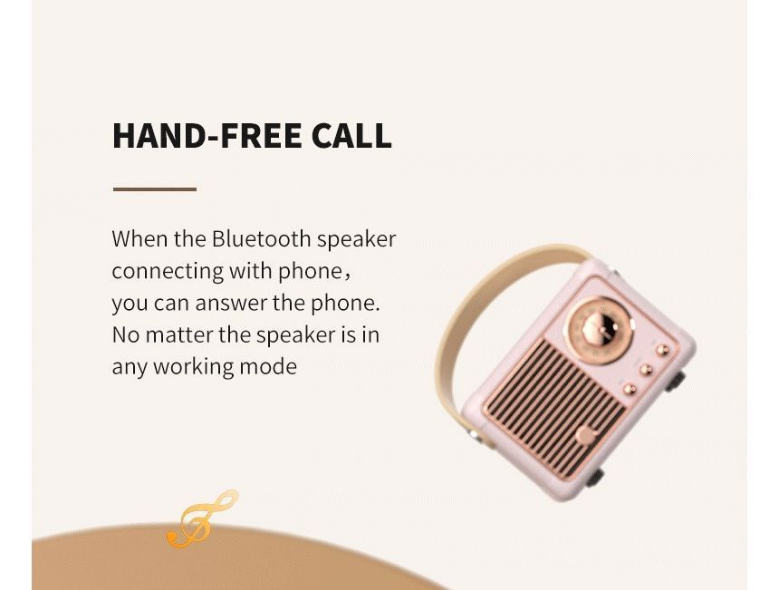 HOMTEC - Vintage radio-ontwerp USB oplaadbare Bluetooth-luidspreker