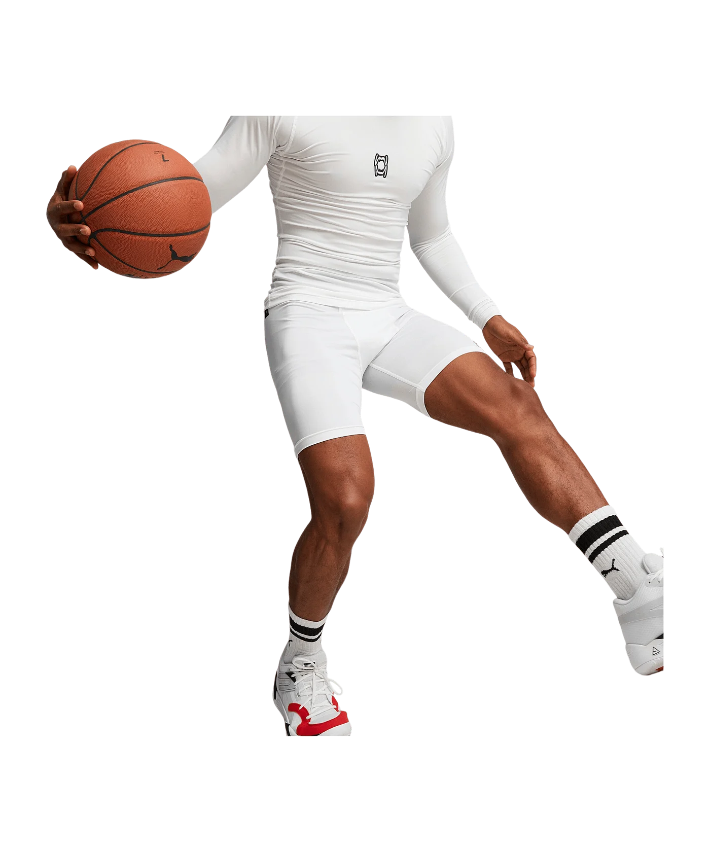 PUMA Hoops Team Short Tight Weiss F02