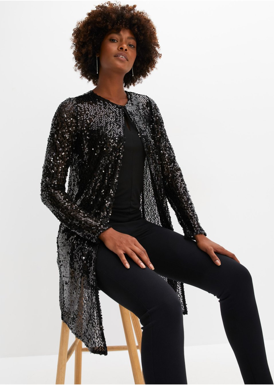 Long gilet à sequins