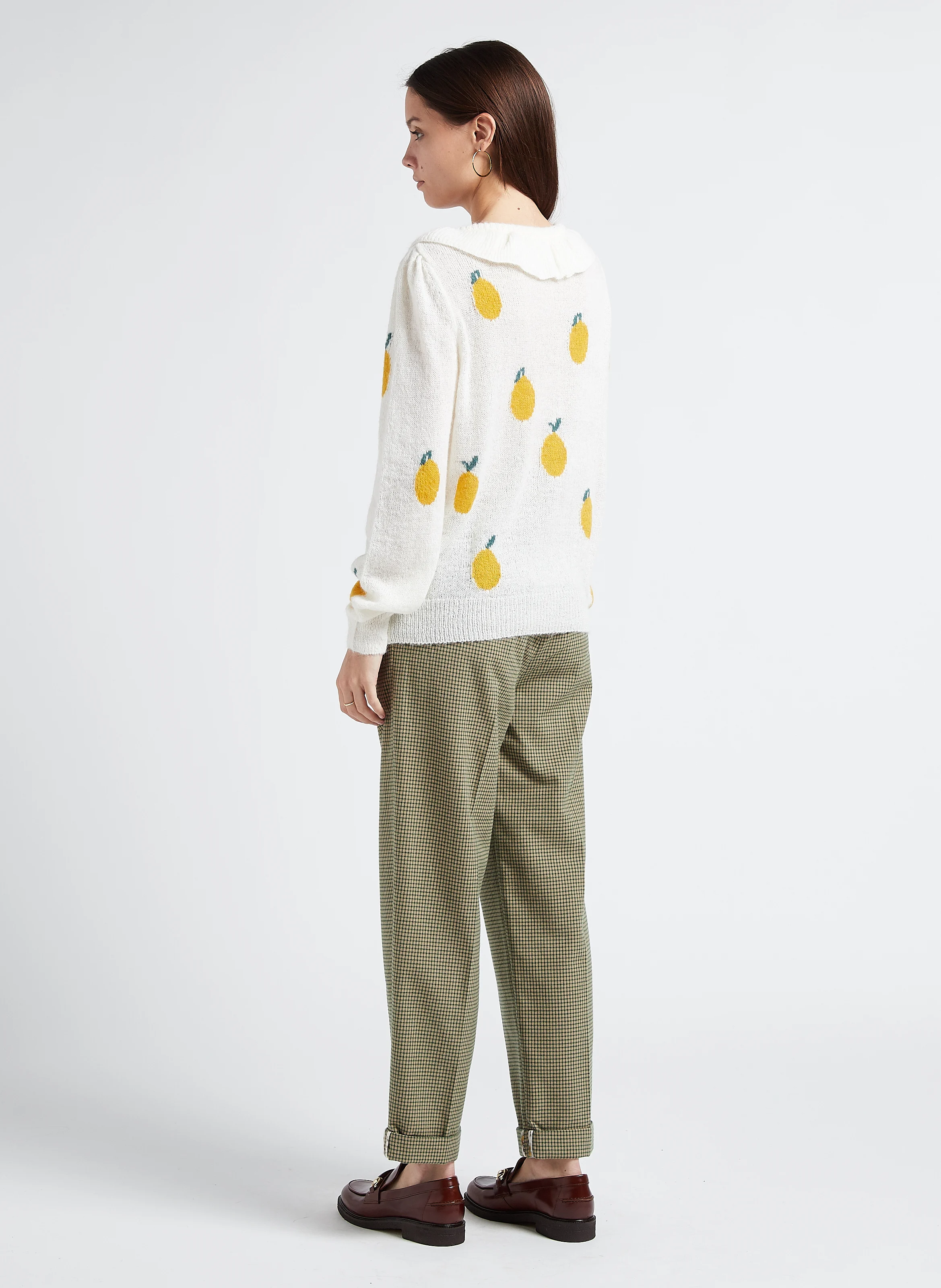 Pantalon carotte en coton| Vert