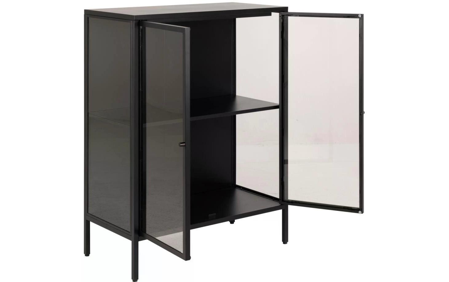 Vitrine Newcastle 80 x 40 x 98,7 cm, Schwarz<br>Vitrine