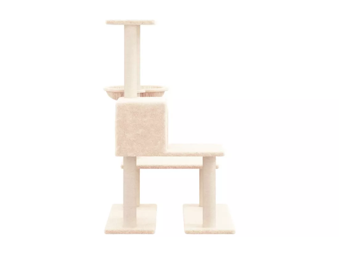 Arbre à chat avec griffoirs en sisal Crème 94,5 cm