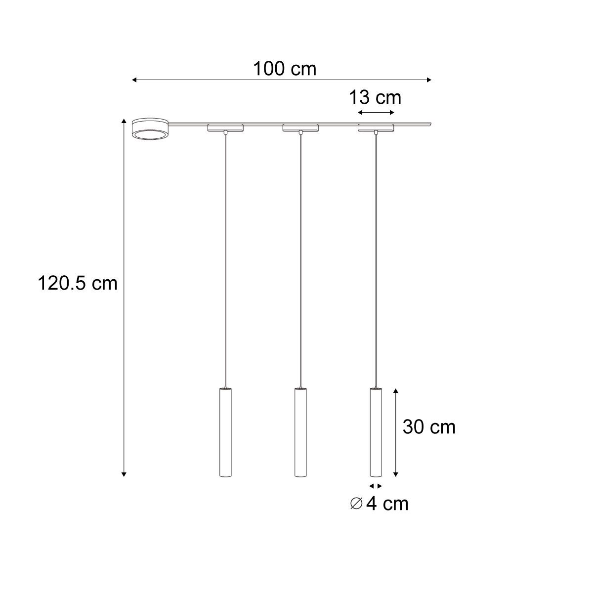 Modern railsysteem met 3 hanglampen zwart 1-fase - Magnetic Cassie