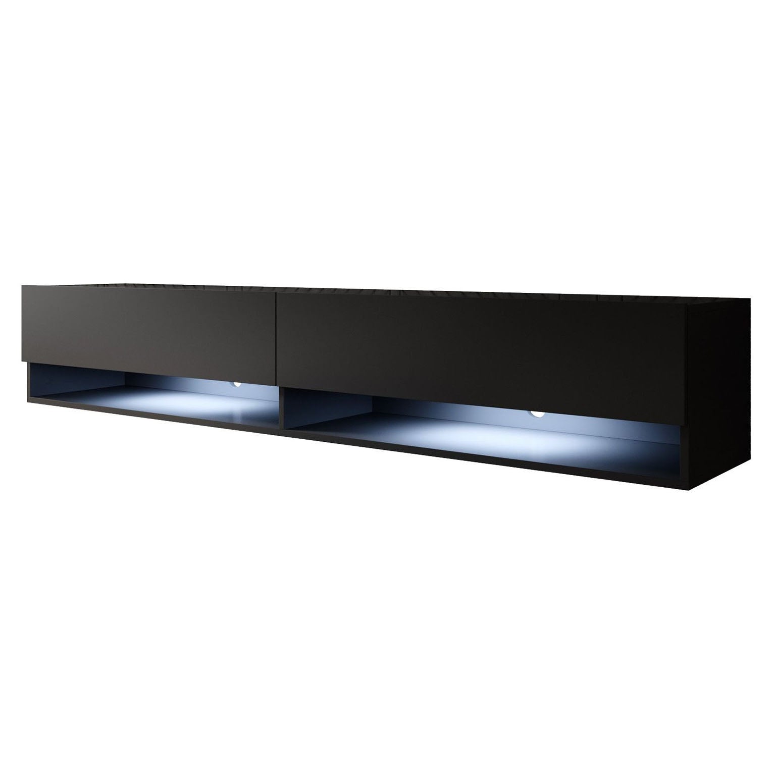 Asino - TV-Meubel met verlichting - Mat zwart - 180 cm