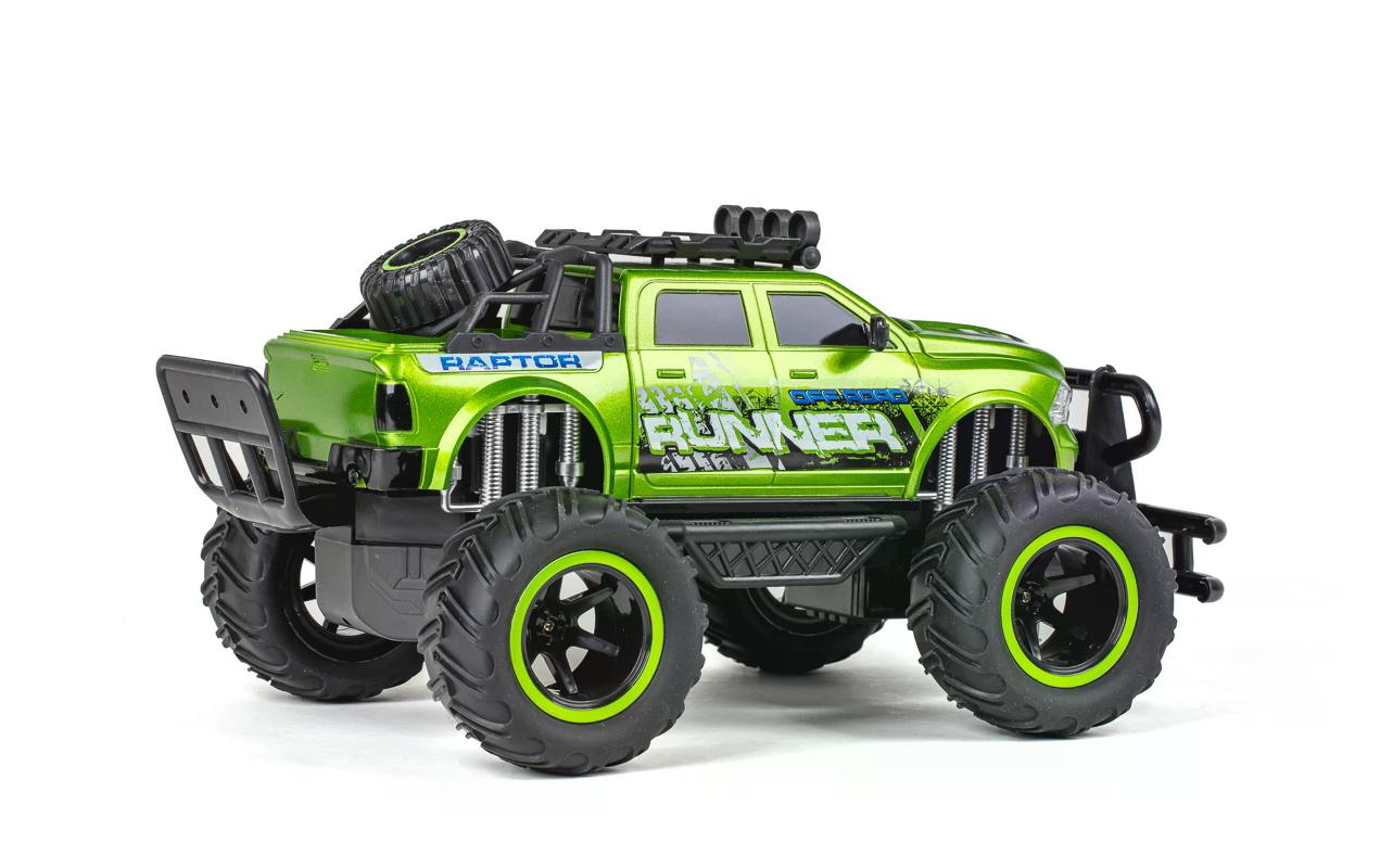 Monster Truck Raptor Runner Grün, 1:12Ferngesteuerter Pick-Up Monstertruck für Kinder ab 6 Jahren
