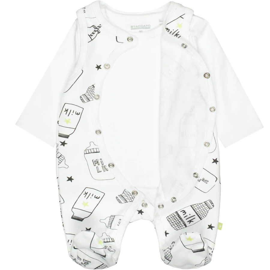 STACCATO Strampler+Shirt milk bottle gemustert
