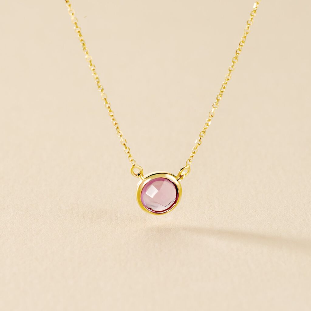 Collier Arenale Or Jaune Amethyste