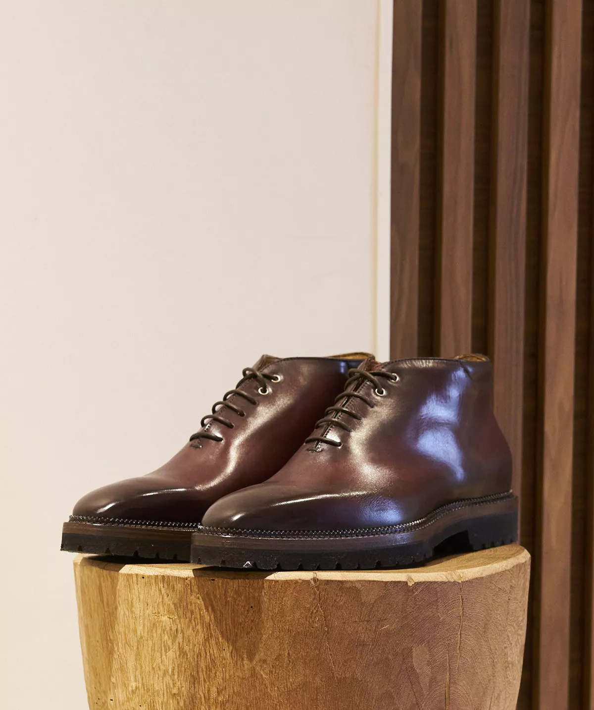 Bottines EMILIO Bordeaux Patiné