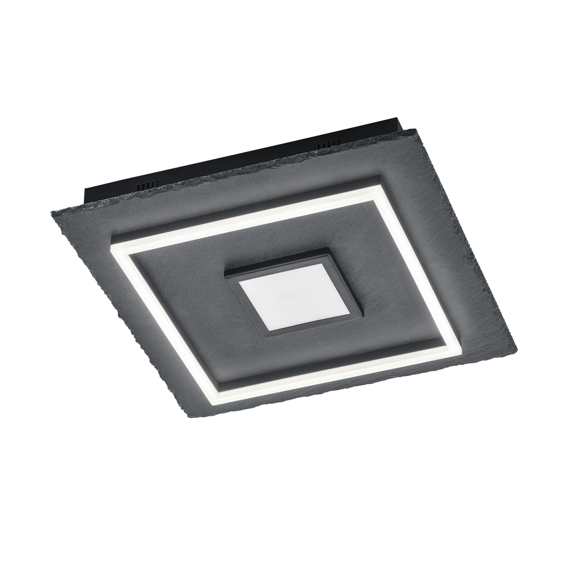 LED-Deckenleuchte - schwarz - Schiefer - 40x40 cm