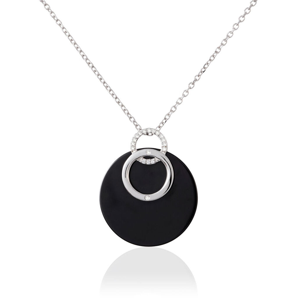 Collier Marylen Argent Blanc Céramique Et Oxyde De Zirconium