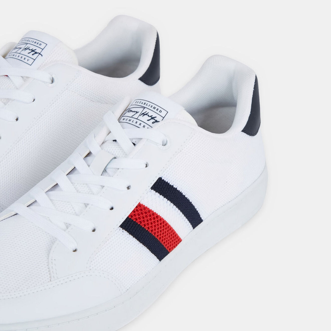 Tommy Hilfiger Tennis Retro Cupsole Knit blanches