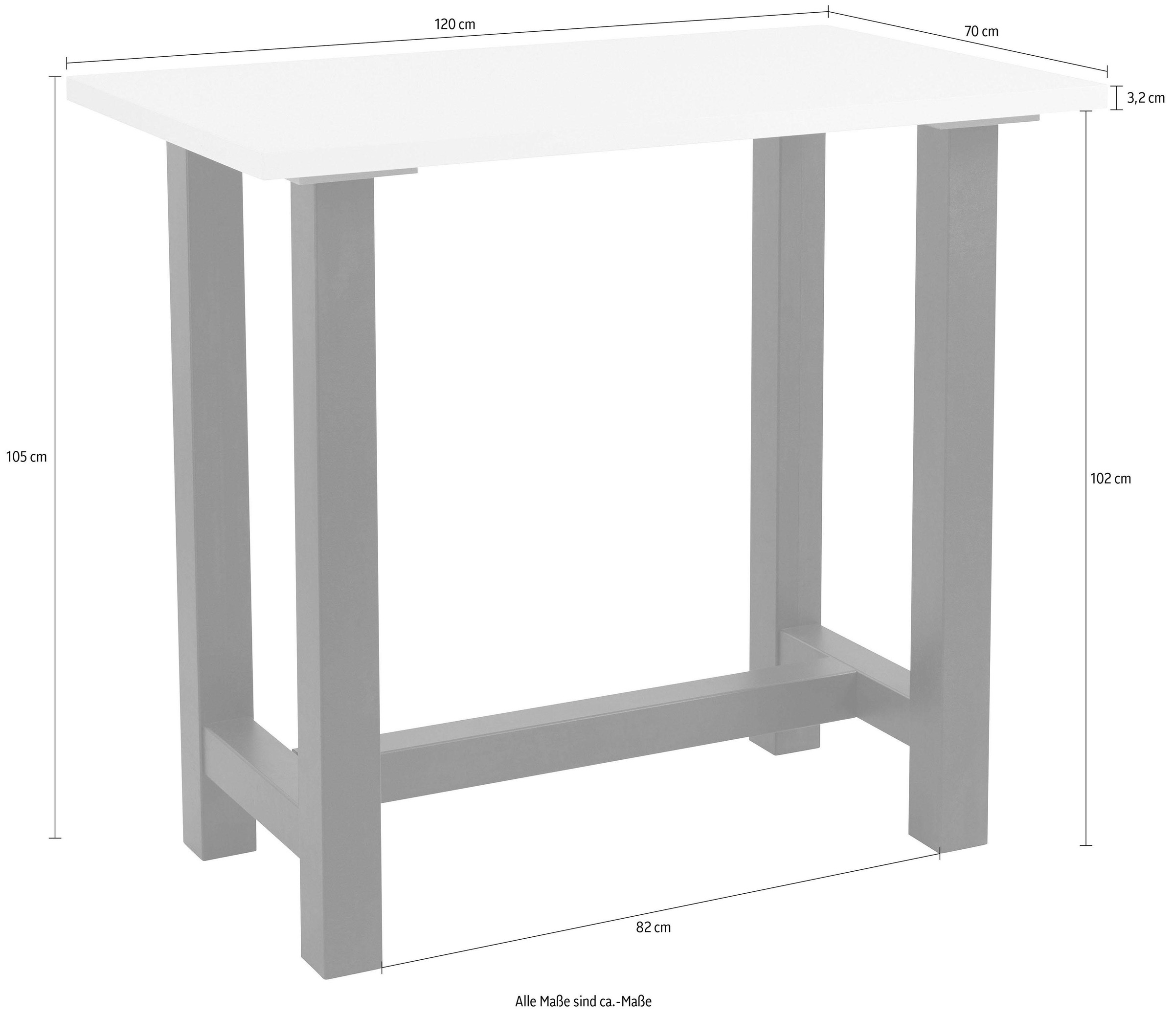 Mäusbacher Bartisch Gestell in U-Form (Breite 120, 140 oder 160 cm)