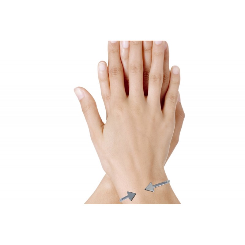 Bracelet Argent Rhodié Jonc Double Flèche