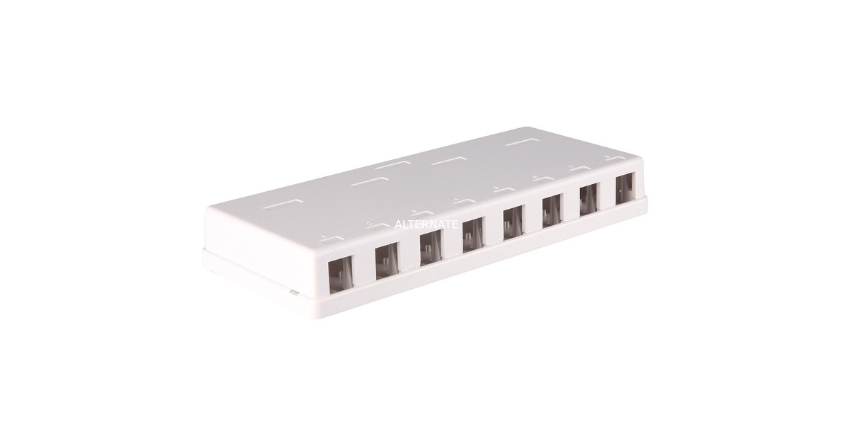 DeLOCKKeystone Surface Mounted Box 8 Port behuizing  (Wit)