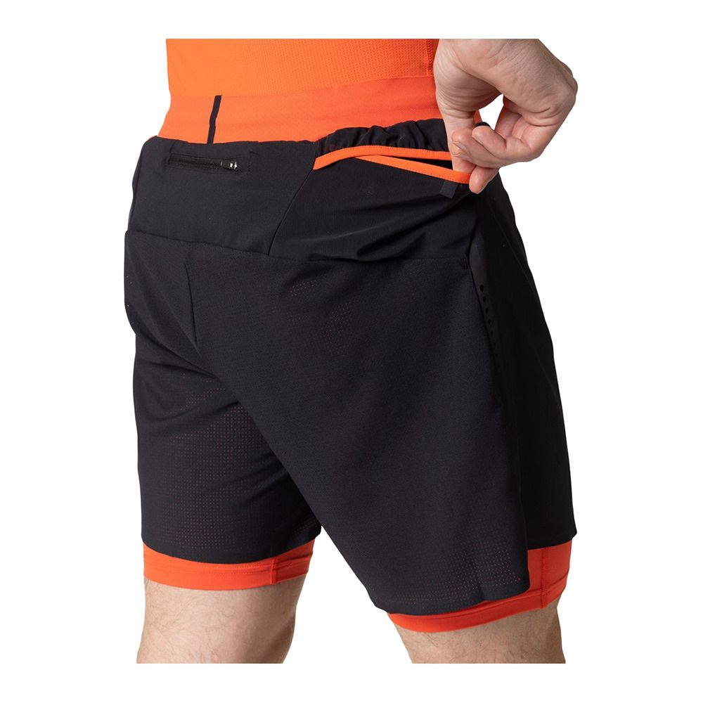 Odlo X-ALP TRAIL 6 INCH 2IN1 - Short Homme black/firelight