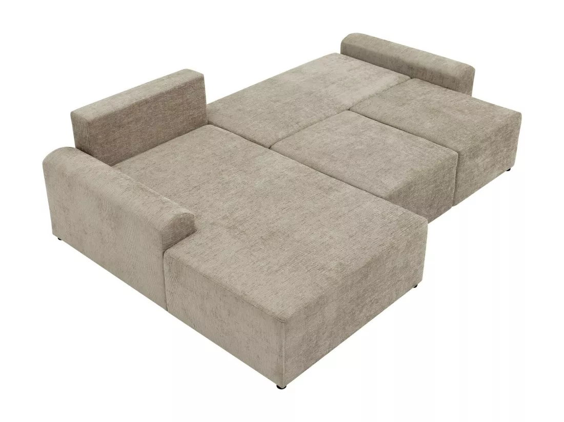 Canapé d'angle Stonecrest 105, Gris, Fonction de couchage, Boîte de literie, 258x168x85cm