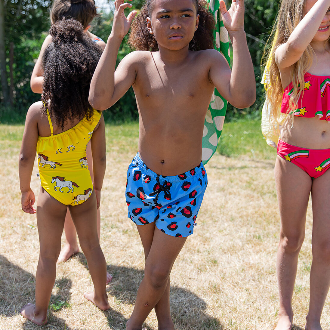CARLIJNQ blauwe carlijnq  leopard - swim shorts loose fit