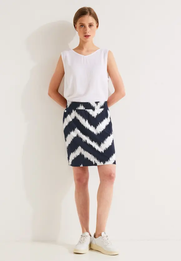 Minirock mit Zick Zack Print - deep blue
