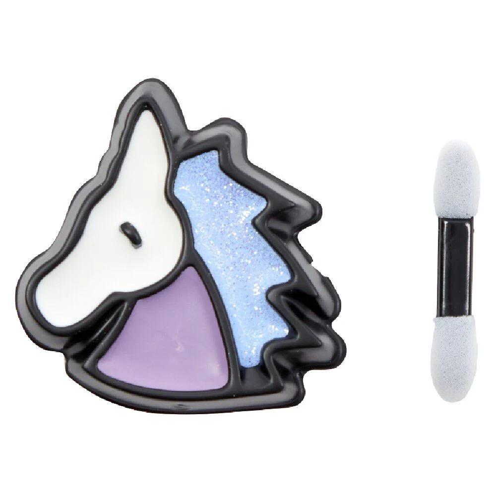 Maquillage licorne bleu blanc violet