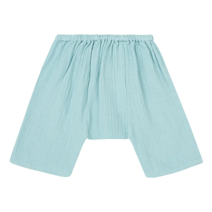 Bonton Sarouel Gaze de Coton Bio Laos | Bleu gris