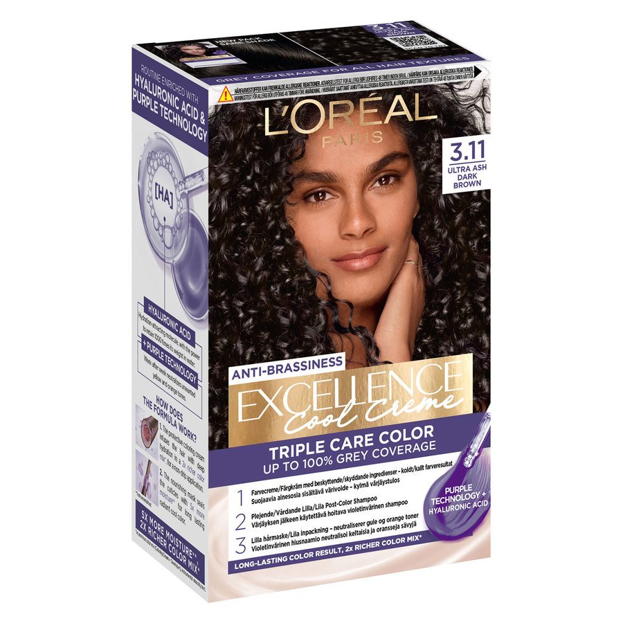 L'Oréal Paris Excellence Cool Creme 3.11 Ultra Ash Dark Brown
