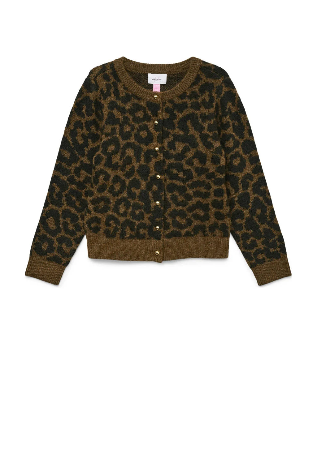 VERO MODA GIRL cardigan donkerbruin gebreid