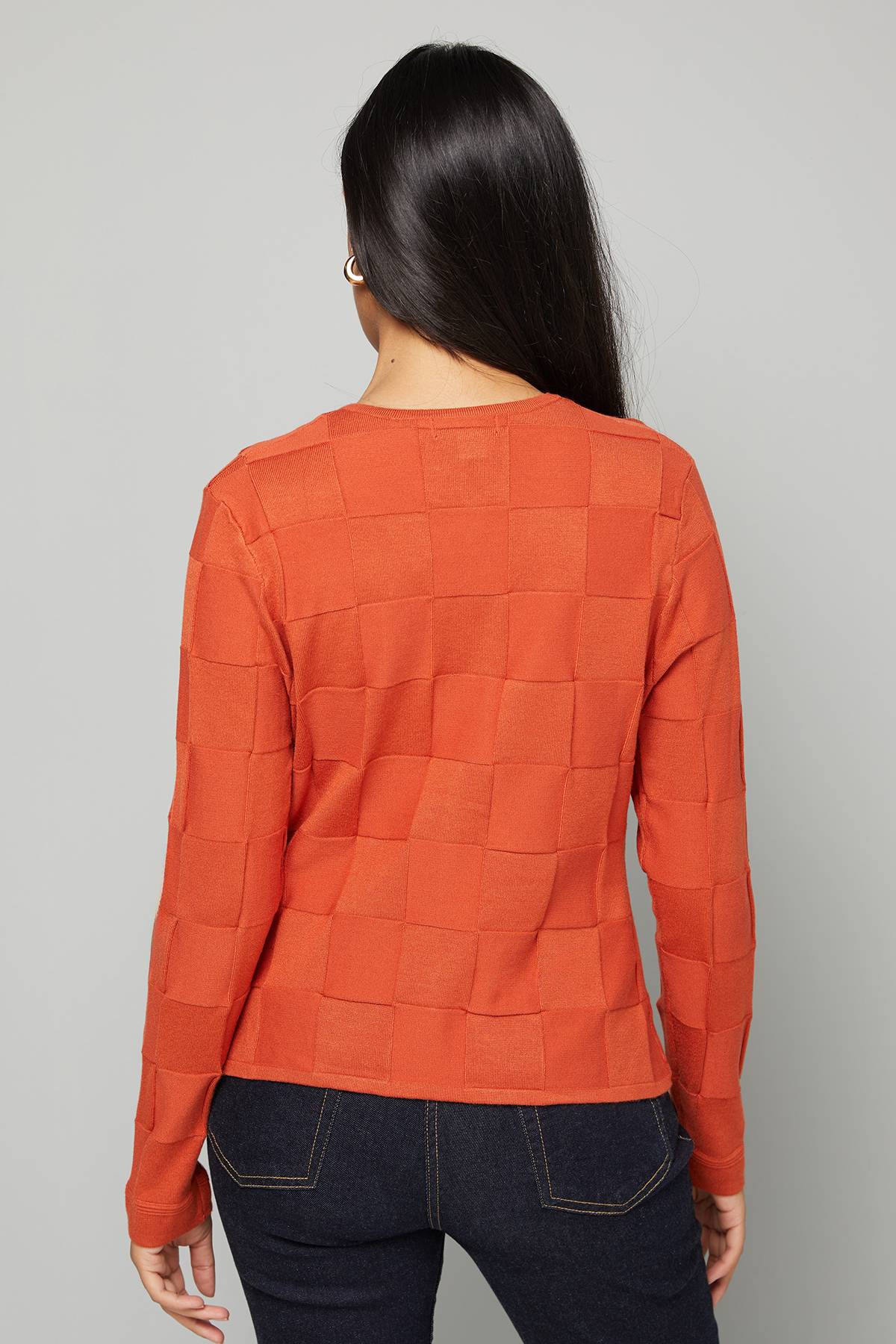 Wallis Cardigan Petite avec Détails de Points Rouille