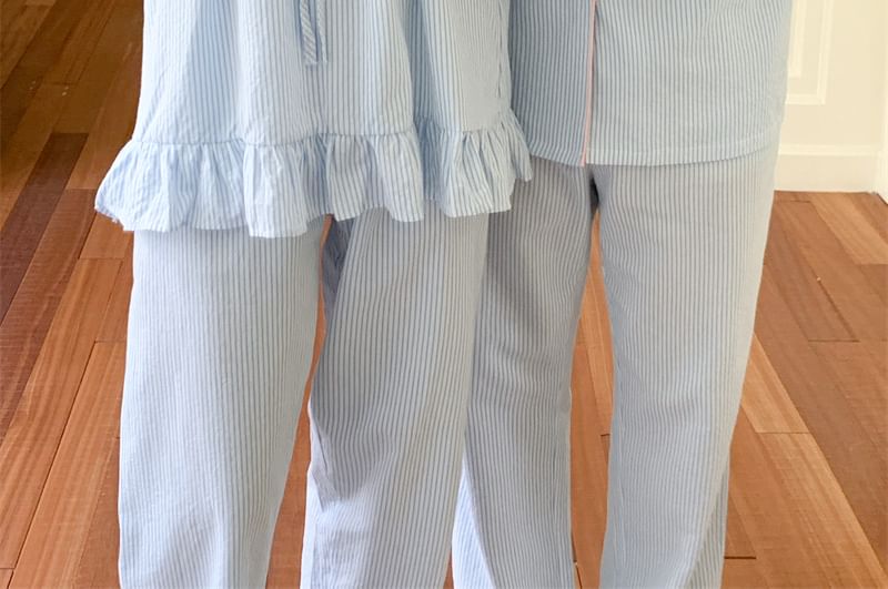 Sadelle - Bijpassende pyjamaset voor koppels: gestreepte top met lange mouwen + broek