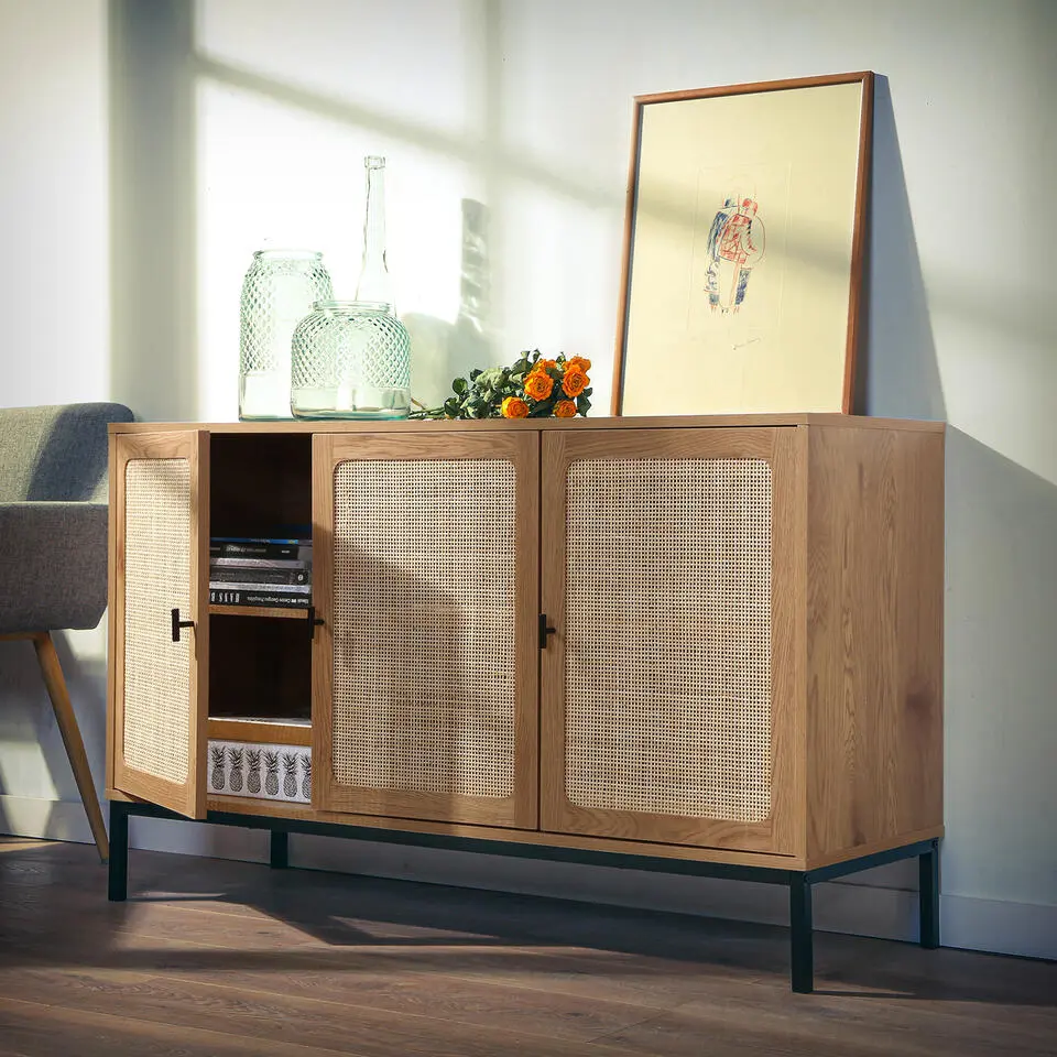 CALICOSY - Dressoir JAYA - Licht hout - 72x120x40 cm