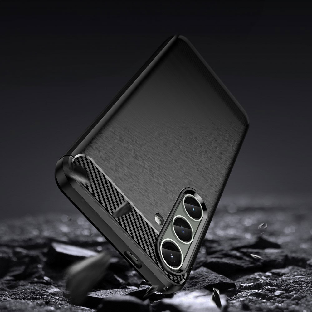 Samsung Galaxy S24  Plus Gummi Case Schutzhülle Carbon Look - Schwarz