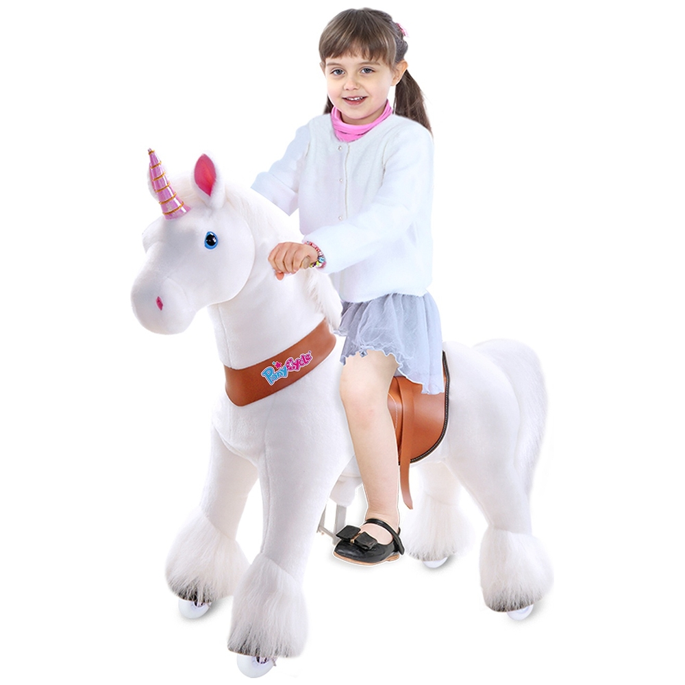 Pony Cycle Weißes Einhorn mit Bremsen und Sound