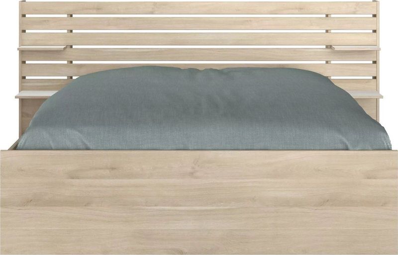 Vente-unique - TENALIA - Bedframe - Natuurlijk Licht - Spaanplaat - 4 Planken