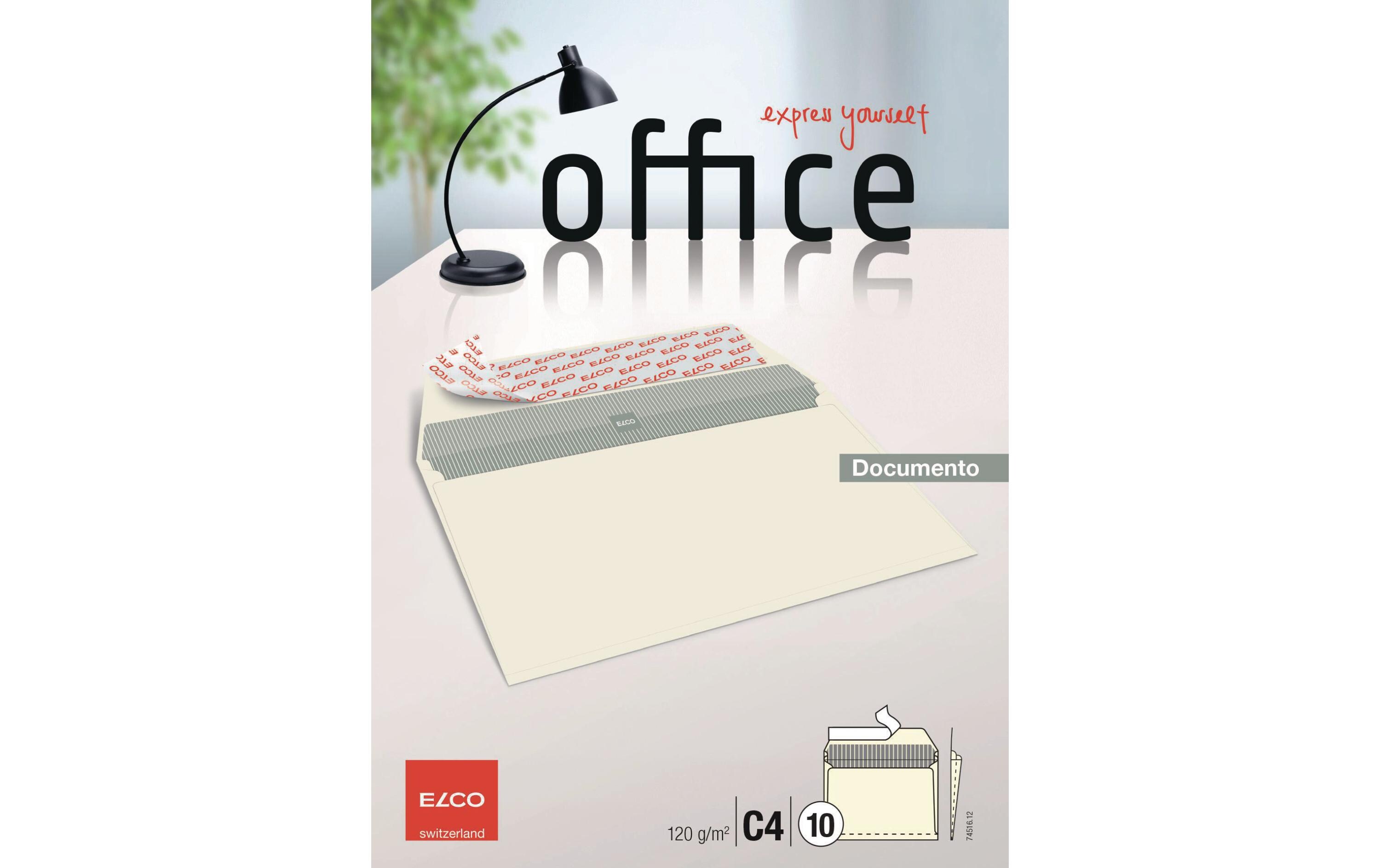 Couvert Office Documento C4 ohne Fenster, 10 StückBriefumschlag mit Seitenfalz