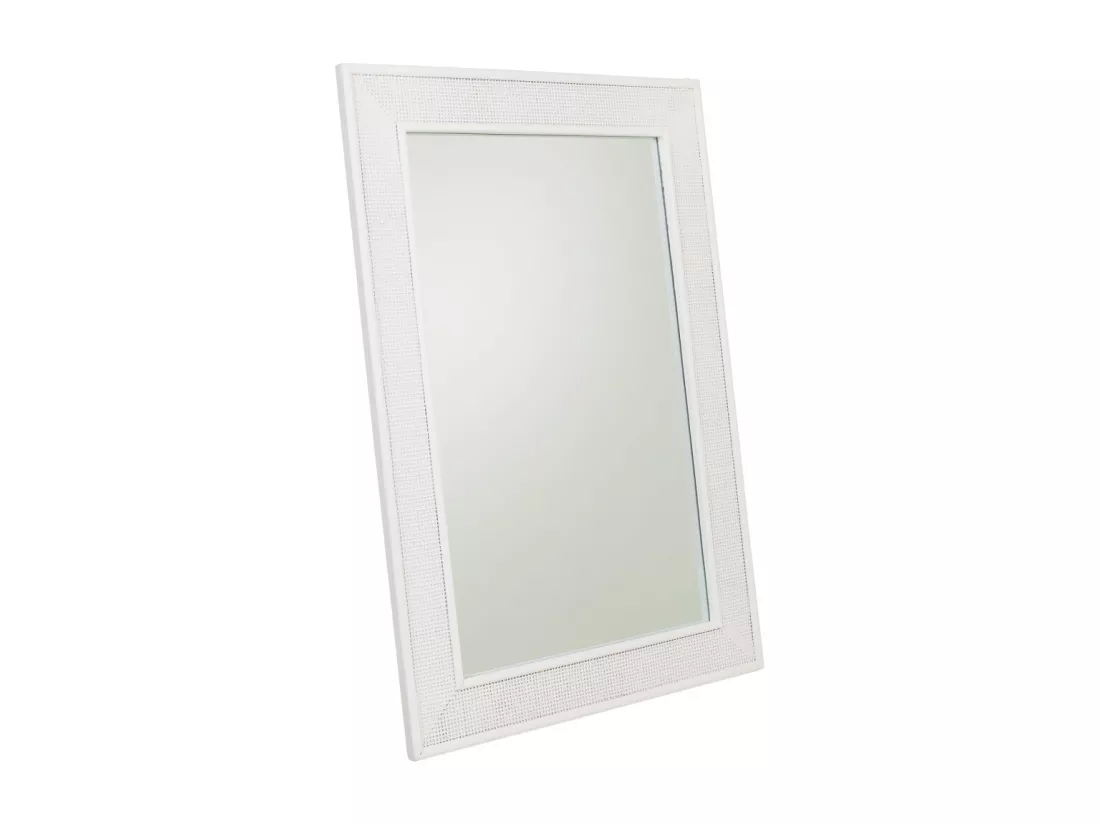 Miroir en bois et treillis blanc 70x2.5x100h