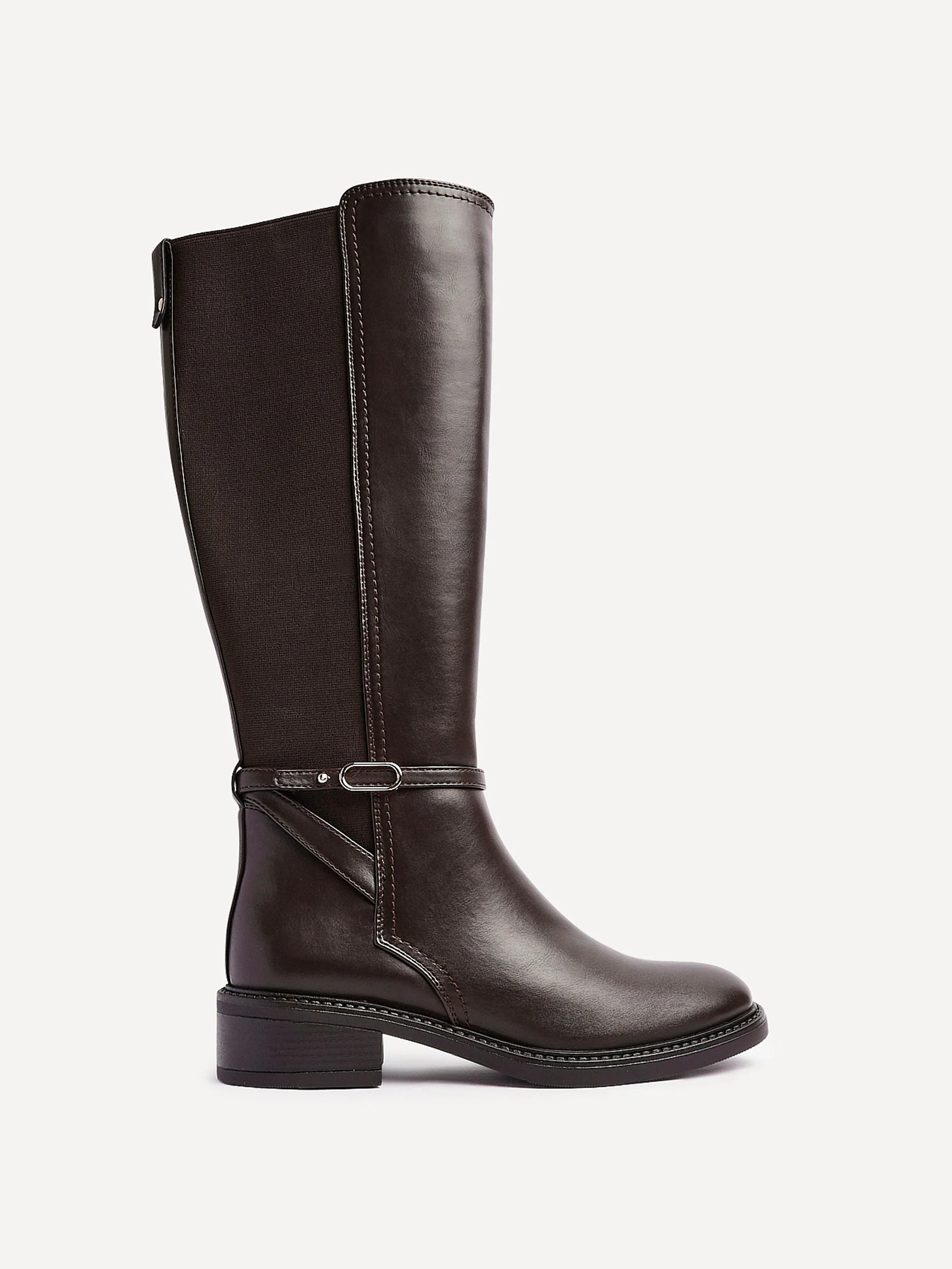 Bruin - Linzi Power High Leg Boots With Stretch Side Panel and Buckle Detail