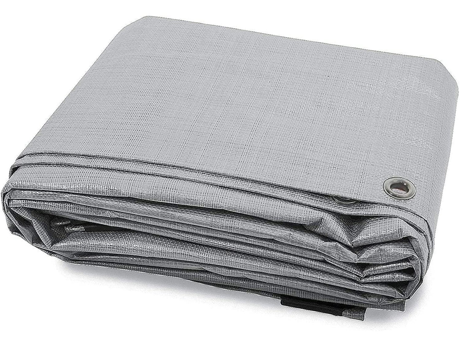 Waterdicht zeildoek met ogen, beschermhoes, 140 g/m², 1,5 x 6 m, zilver