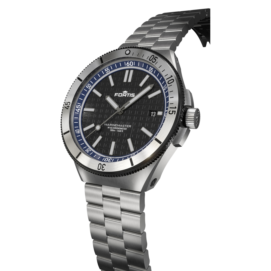 Fortis Marinemaster M-44 Chronometer Ocean Blue Block Bracelet