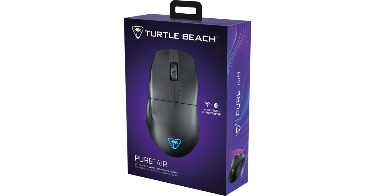 Turtle BeachPure Air gaming muis  (Zwart, USB-C / 2,4GHz / Bluetooth, 50 - 26000 Dpi, RGB)