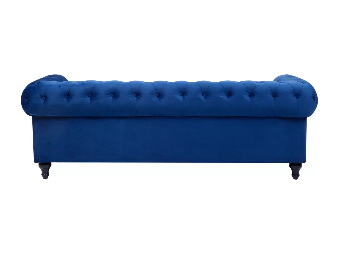Canapé 3 places en velours bleu cobalt CHESTERFIELD