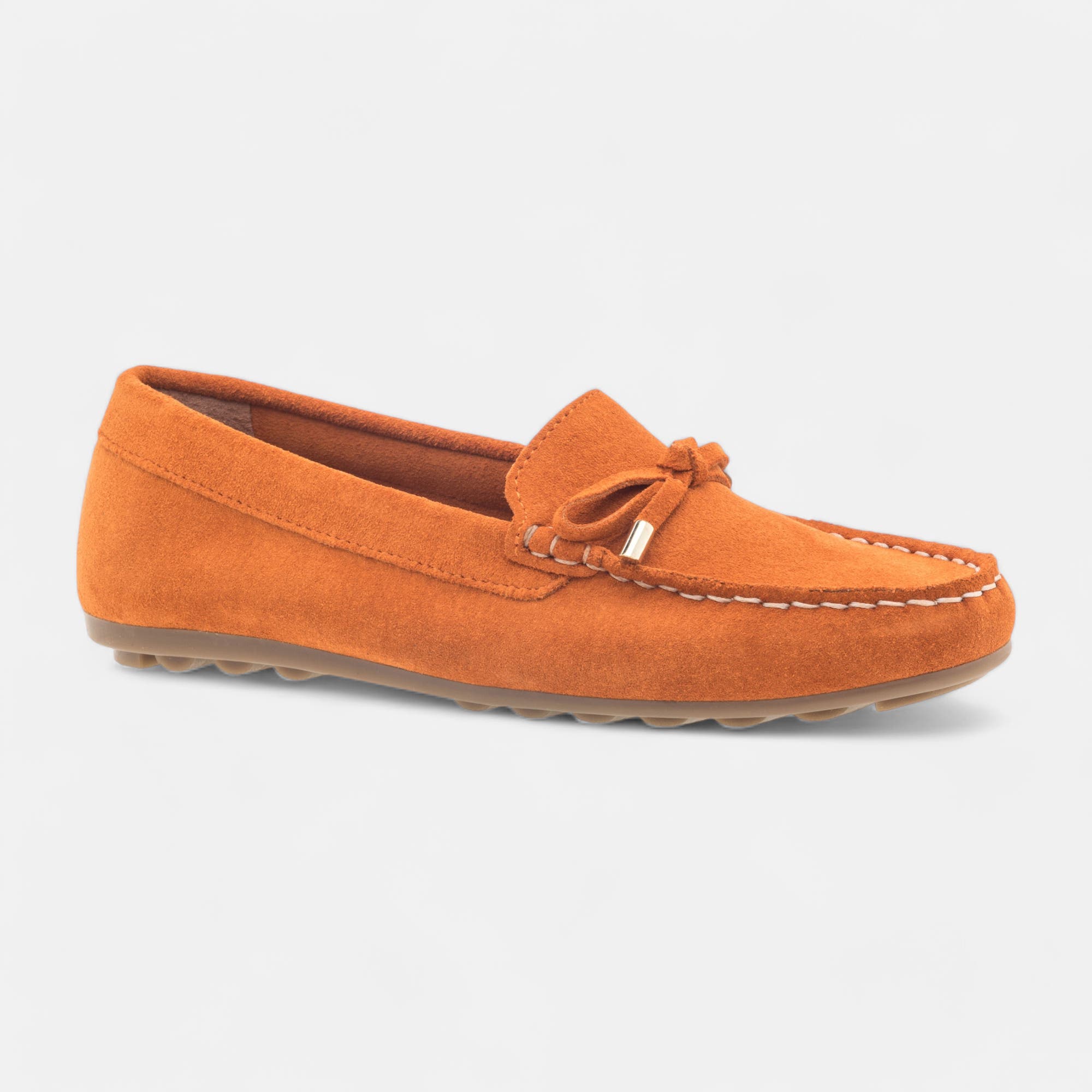 Mocassins Femme en cuir orange