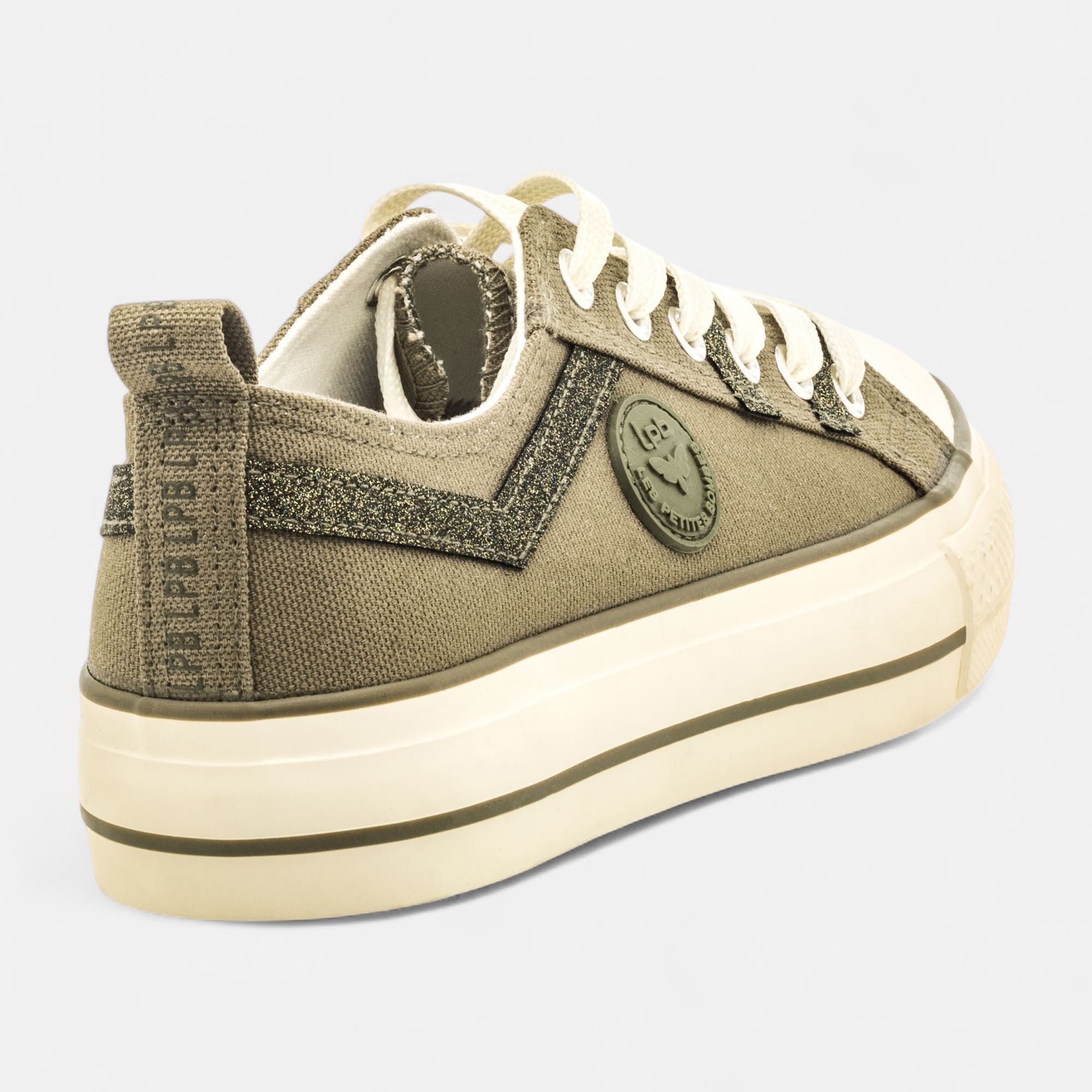 Baskets en toile Femme kaki