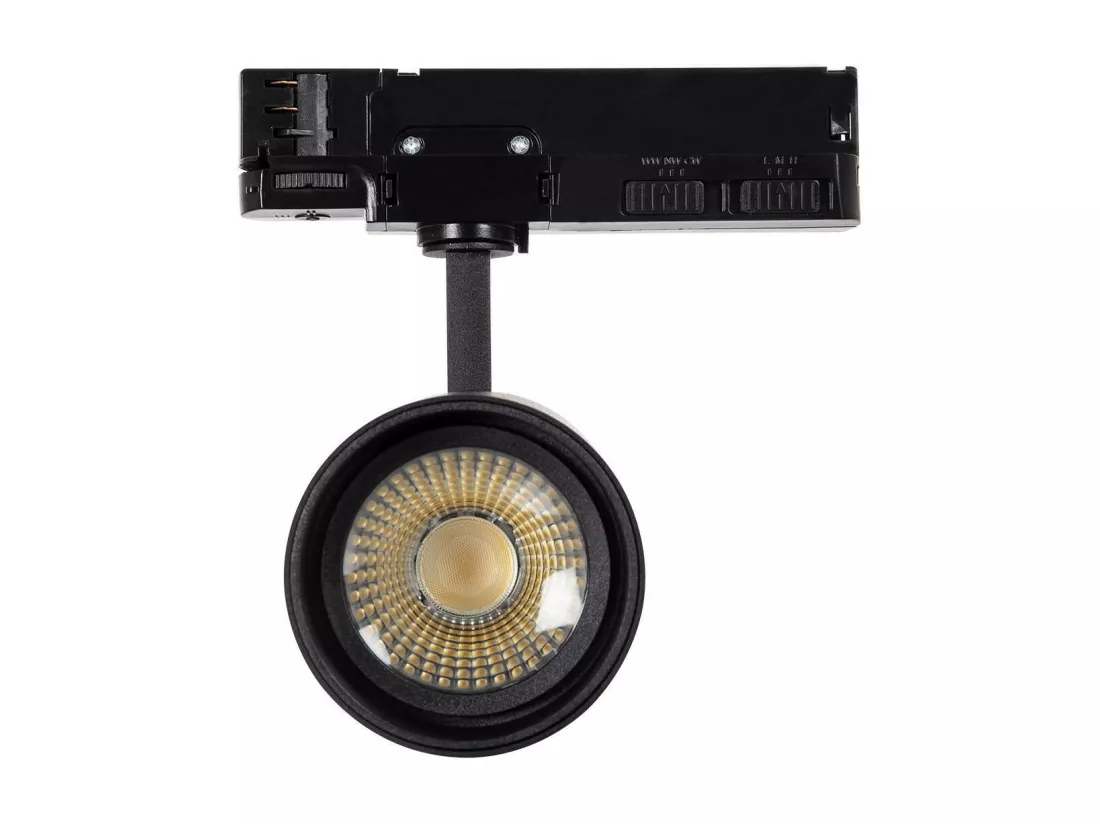 Spot LED sur Rail Triphasé 30-35-40W Lumo CCT Noir Sélectionnable (chaud-neutre-froid)