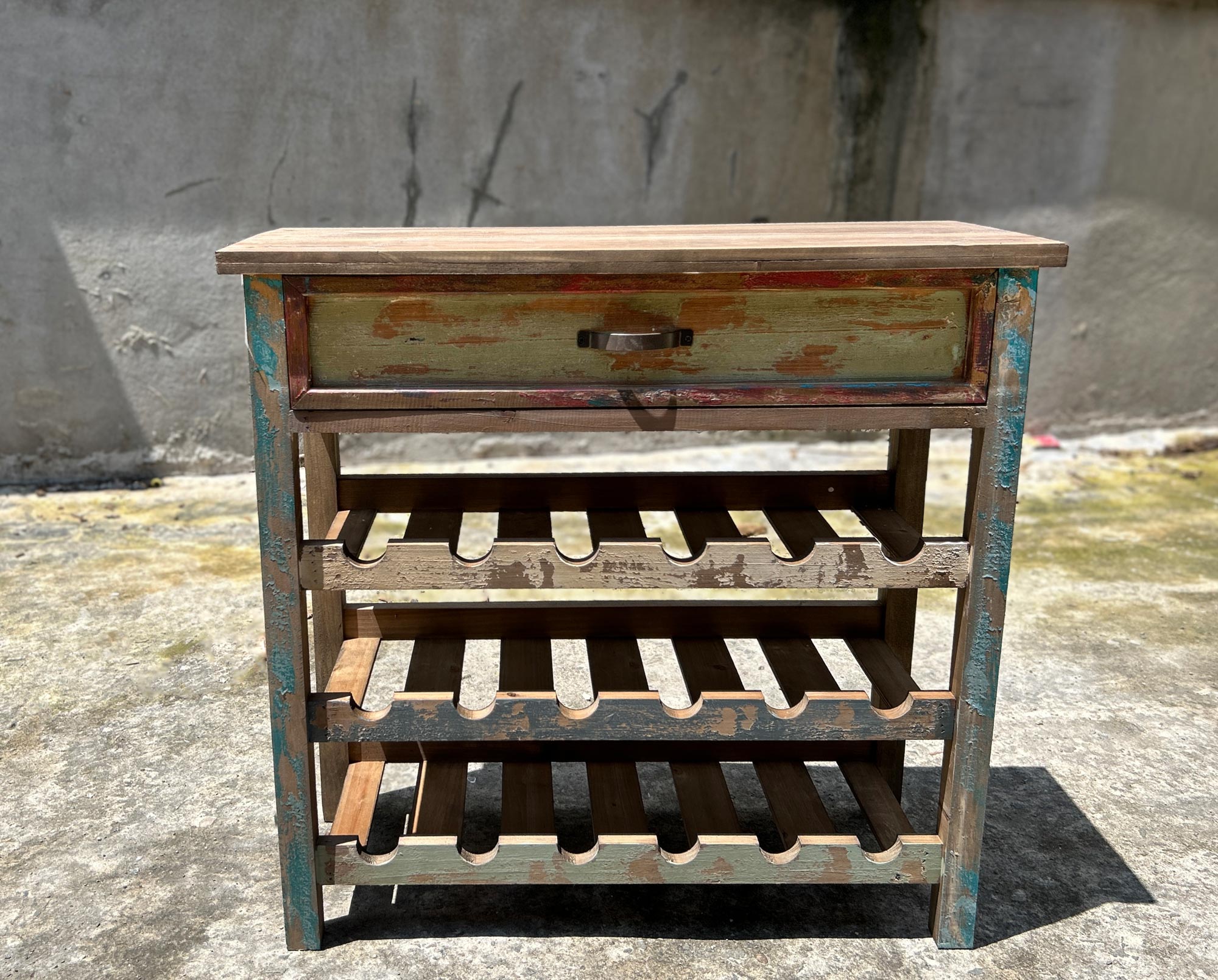 Anrichte mit Weinregal, H 72 cm, B 74 cm, L 30 cm von fischer's lagerhaus