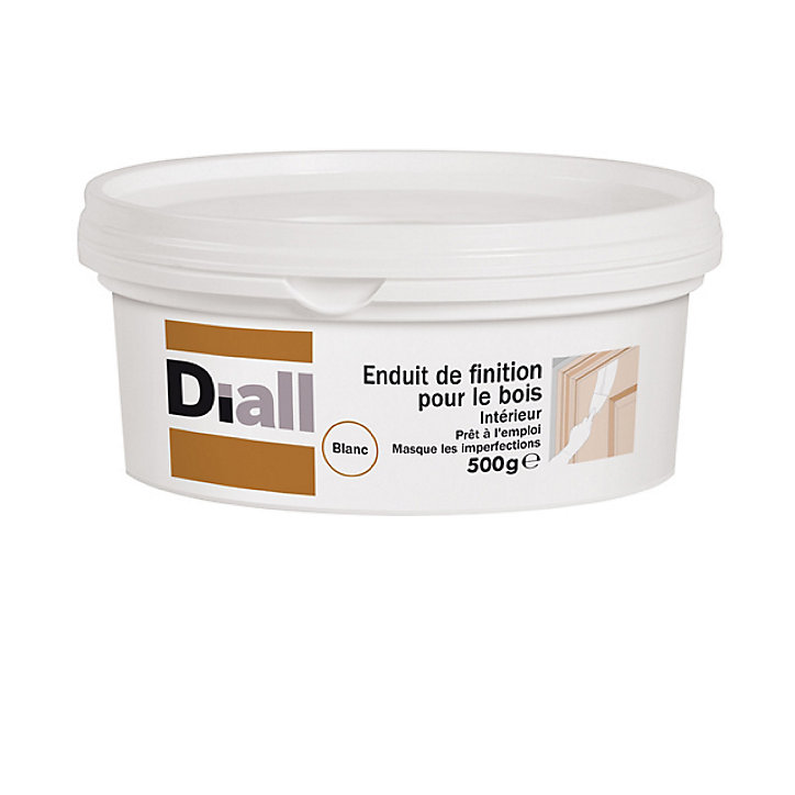 Enduit de finition pour bois Diall 0,5 kg blanc