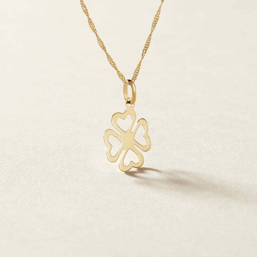 Pendentif Koulmia Trefle Or Jaune