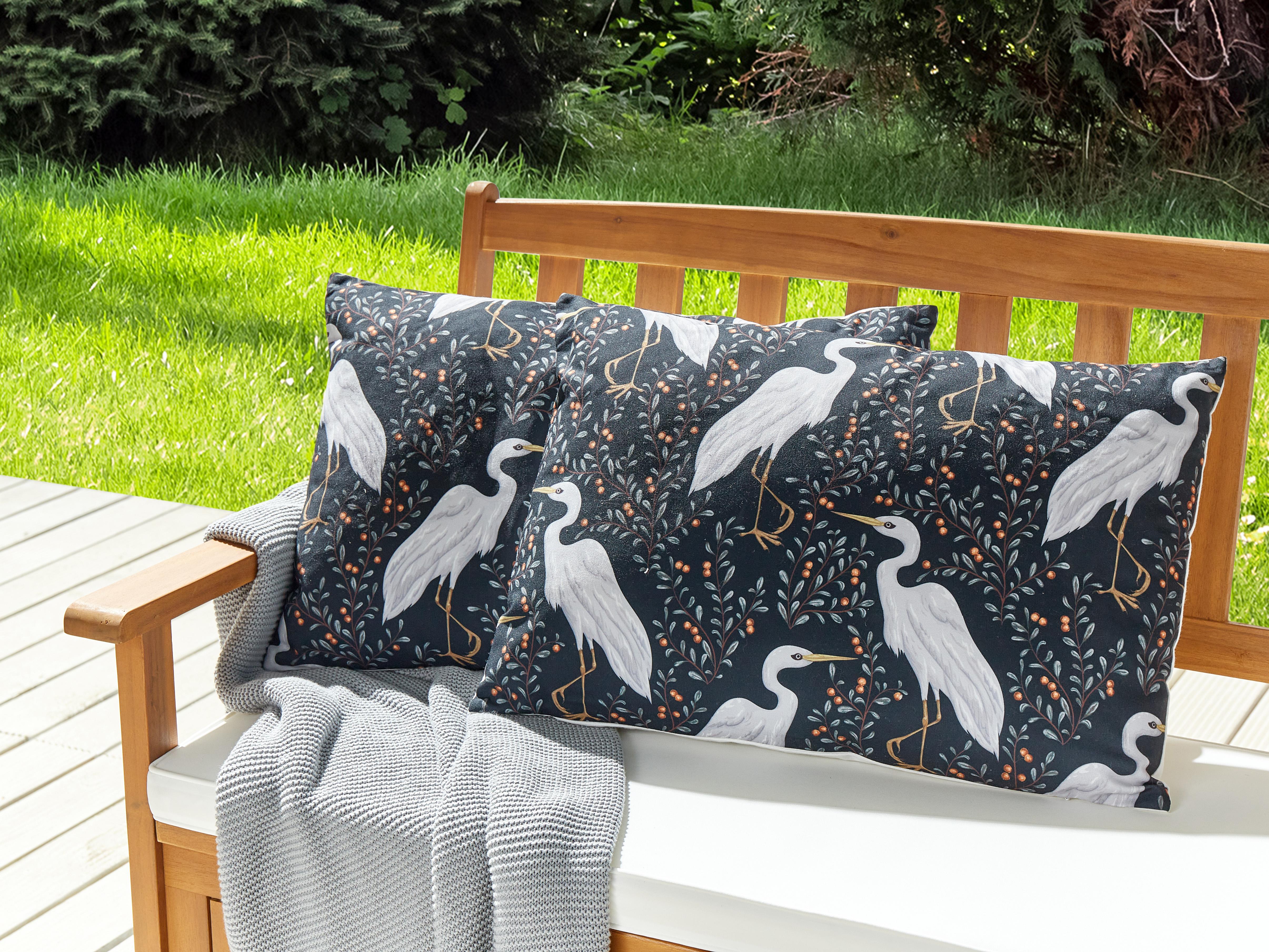 Set van 2 tuinkussens PIANAZZO dierenprint 40 x 60 cm Zwart