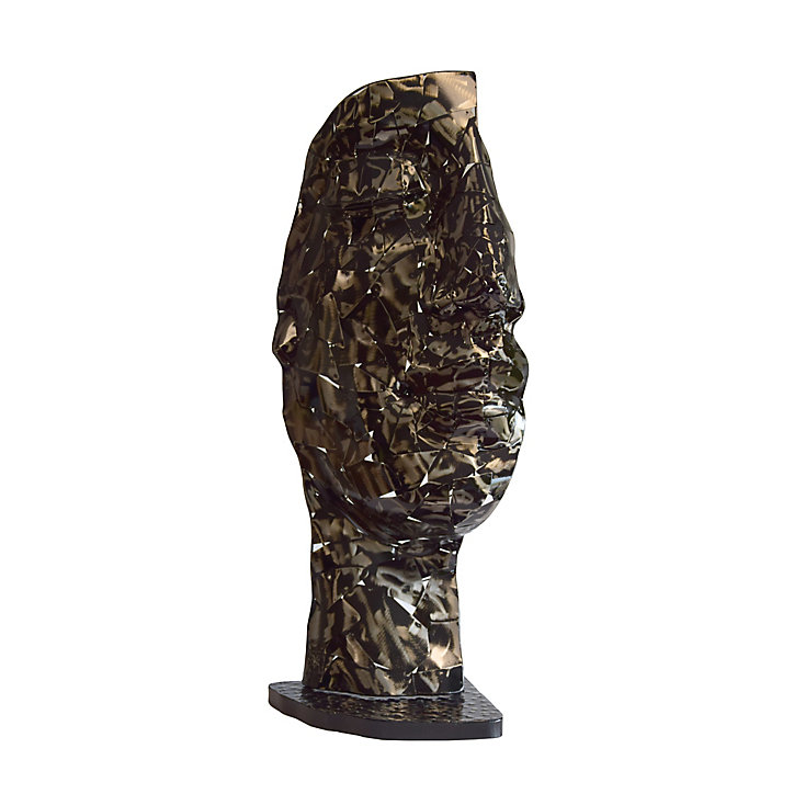 Demi visage mosaïque en métal reflet h.101 cm