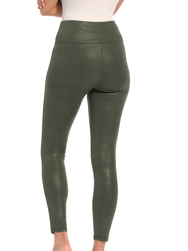 MAGIC Bodyfashion Leggings »Leather Look Legging«  hoch tailliertes Design, keine vordere Mittelnaht