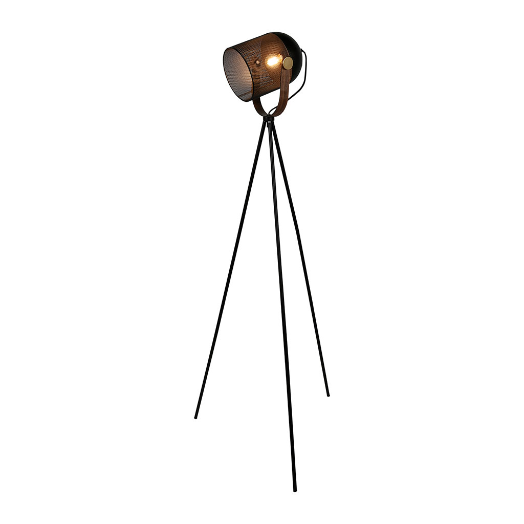Lampadaire SPOT trépied métal noir H 138cm